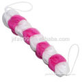 plastic long handle puff mesh bath sponge